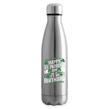 StPatrick Geburtstag – Happy Birthday - Isolierflasche - Lightsilver - Rechts