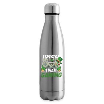 Irish Gaming I Was Gaming - Insulated Water Bottle - silver - Right