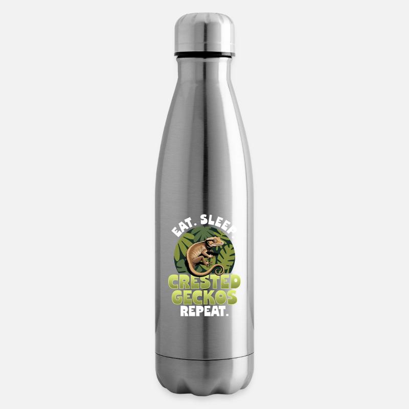 Funny Reptile Crested Gecko - Isolierflasche - Lightsilver