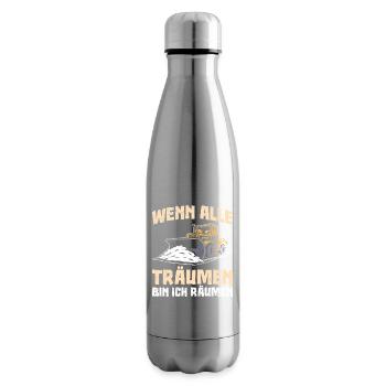 Schneeräumer WENN ALLE TRÄUMEN BIN ICH RÄUMEN - Isolierflasche - Lightsilver - Rechts