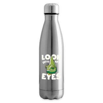 Regarde-moi dans les yeux, design caméléon drôle - Bouteille isotherme - argent clair - Droite
