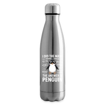 Mathe Sprüche Pinguin Lustiges Mathe Geschenk - Isolierflasche - Lightsilver - Rechts