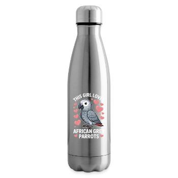 Graupapagei Sprüche Lustiges Graupapagei Geschenk  - Isolierflasche - Lightsilver - Rechts