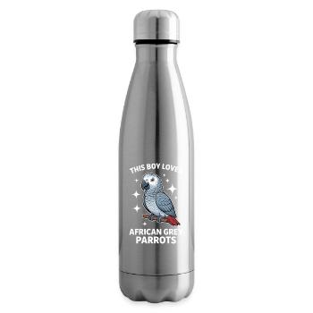 Graupapagei Sprüche Lustiges Graupapagei Geschenk  - Isolierflasche - Lightsilver - Rechts