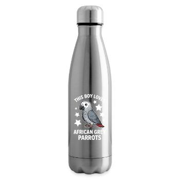 Graupapagei Sprüche Lustiges Graupapagei Geschenk  - Isolierflasche - Lightsilver - Rechts