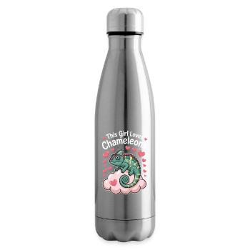 Don des Drôles Caméléons Drôles de Expressions Caméléon - Bouteille isotherme - argent clair - Droite