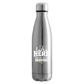 Ich hüte einfach alles | Border Collie Humor - Isolierflasche - Lightsilver - Rechts