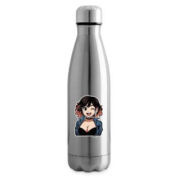 Edgy Anime Denim Diva - Insulated Water Bottle - silver - Right