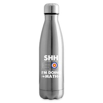 Pssst, ich mache Mathe Curling Curler Humor - Isolierflasche - Lightsilver - Rechts