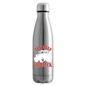 Austrian Redneck – Alpine style with tractor and beer - Insulated Water Bottle - silver - Right
