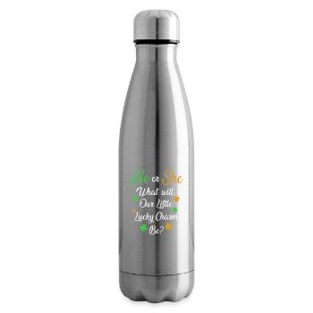 Révélation du sexe de la fête de bébé : la Saint-Patrick - Bouteille isotherme - argent clair - Droite
