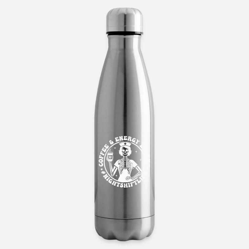 Night Service Coffee Skeleton - Insulated Water Bottle - silver