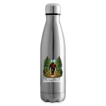 Bigfoot Sasquatch Yeti Cryptid Creatures Big Foot - Insulated Water Bottle - silver - Right