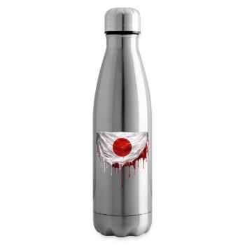 Dripping Japan Flag Art - Insulated Water Bottle - silver - Right