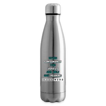 Sept consonnes Deux voyelles Motif croisé - Bouteille isotherme - argent clair - Droite