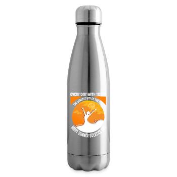 Litha Pagan Summer Solstice Midsummer Midsommar - Insulated Water Bottle - silver - Right