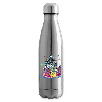 Art de slime arc-en-ciel de l’astronaute psychédélique fondant - Bouteille isotherme - argent clair - Droite