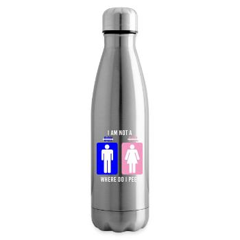 Non-Binary Where Do I Pee Gender Identity Graphic - Isolierflasche - Lightsilver - Rechts