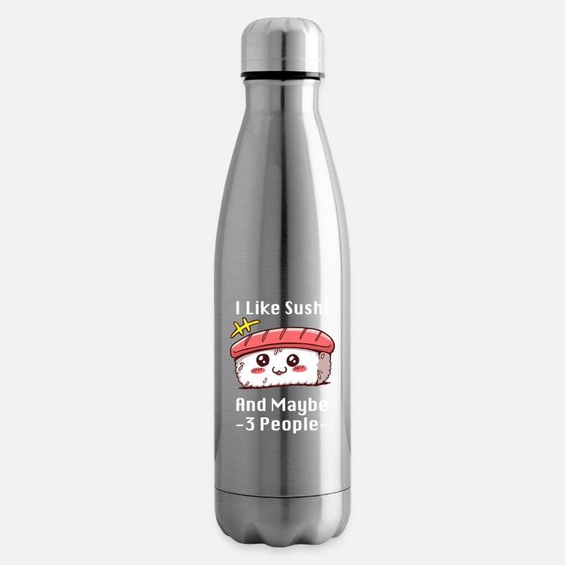 Charme de mème sushi - Bouteille isotherme - argent clair
