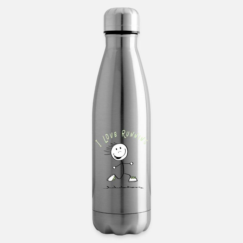 I Love Running Strichmännchen - Läufer - Isolierflasche - Lightsilver