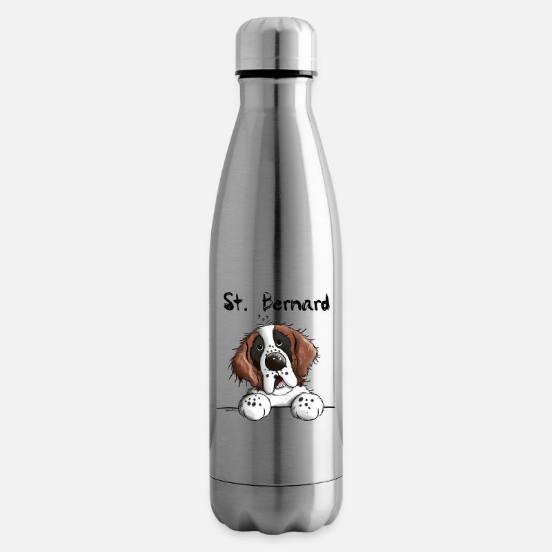 Neugieriger Bernhardiner - Isolierflasche - Lightsilver