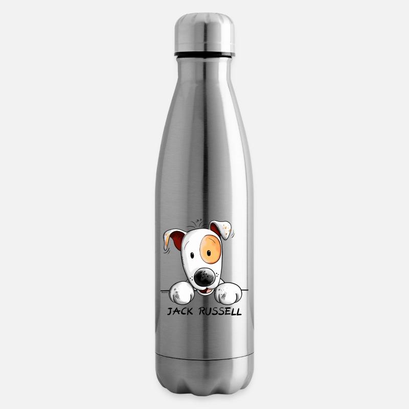 Funny Jack Russell Comic - Bouteille isotherme - argent clair