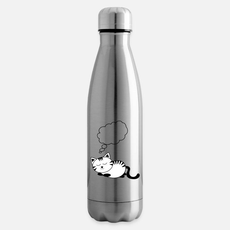 Katze KätzchenTier Comic personalisierbar Geschenk - Isolierflasche - Lightsilver