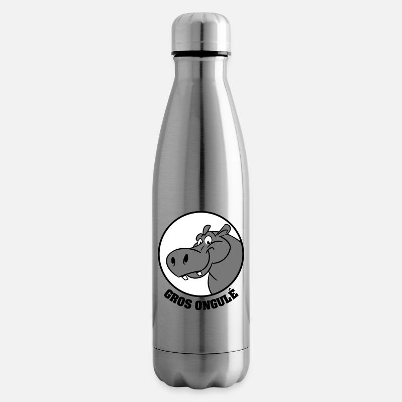 Hippo Texte - Bouteille isotherme - argent clair