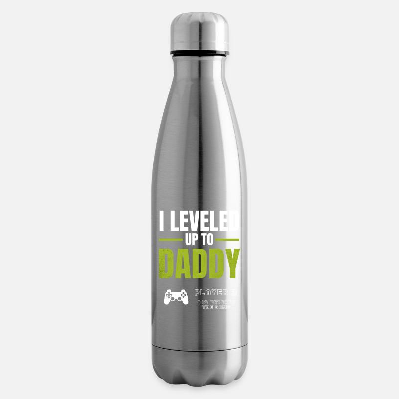 Level Up Daddy – Gamer Väter Design - Bouteille isotherme - argent clair