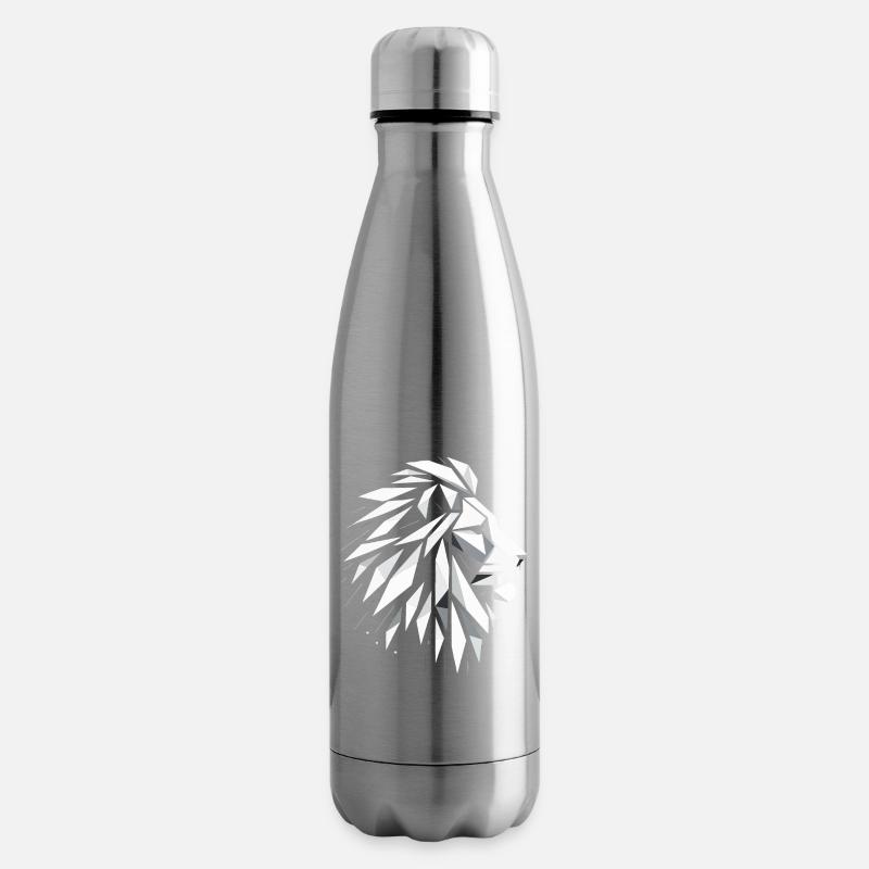 Tête de Lion Polygone Art - Bouteille isotherme - argent clair