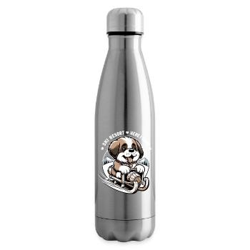 St. Bernard Dog - Insulated Water Bottle - silver - Right