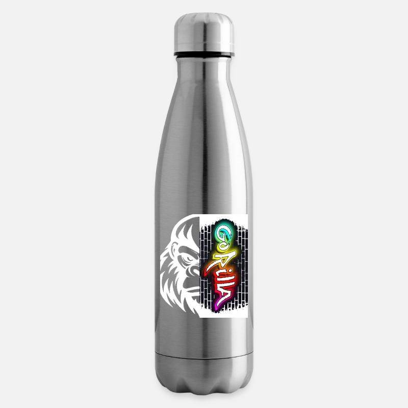 Neon-Graffiti-Text auf Ziegeln - Isolierflasche - Lightsilver