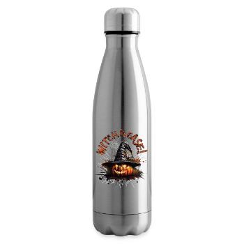 Halloween Pumpkin, Witch, Please! - Insulated Water Bottle - silver - Right