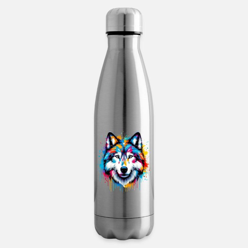 Loup - Bouteille isotherme - argent clair