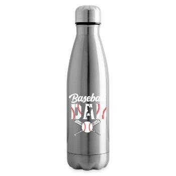 Baseball Papa Emblem T-Shirt - Isolierflasche - Lightsilver - Rechts
