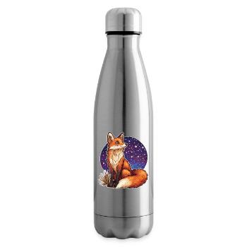 Fox and starry sky - Insulated Water Bottle - silver - Right