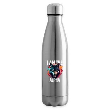 I am the Alpha Wolf - Insulated Water Bottle - silver - Right
