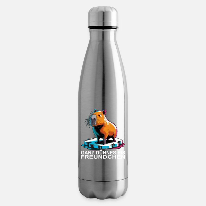 Capybara Meme – Ganz dünnes Eis Spruch - Isolierflasche - Lightsilver