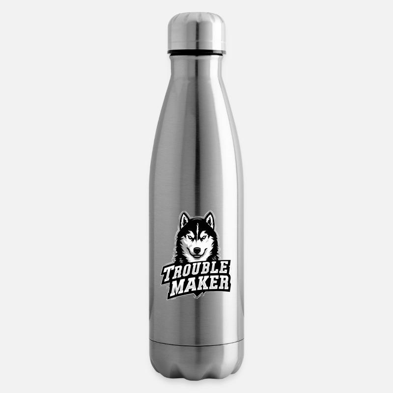 Husky – TROUBLE MAKER | Lustiges Hunde Design - Isolierflasche - Lightsilver