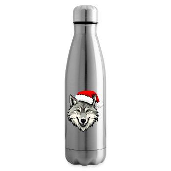 Christmas Wolf - Insulated Water Bottle - silver - Right