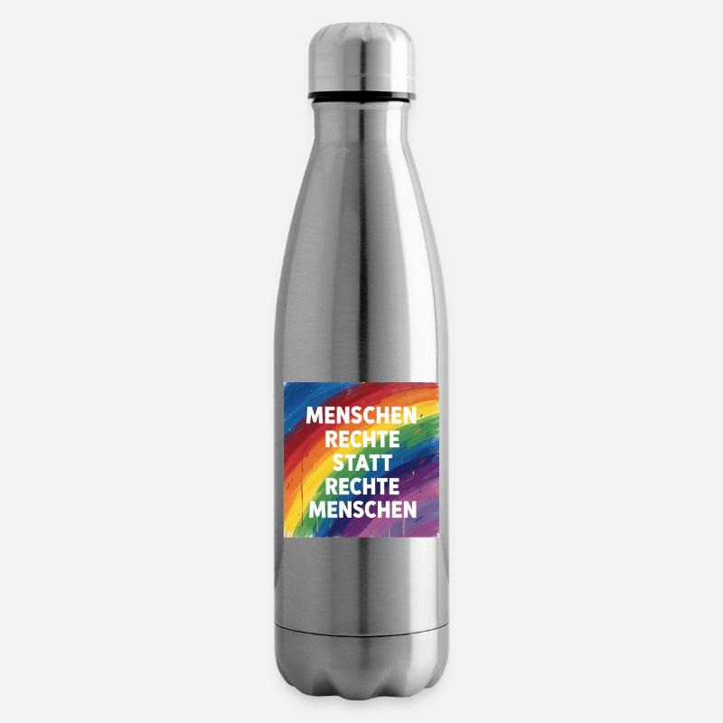Buntes Menschenrechte statt rechte Menschen - Isolierflasche - Lightsilver