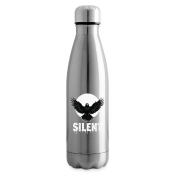 Silent – Dark Raven Gothic Motiv - Isolierflasche - Lightsilver - Rechts