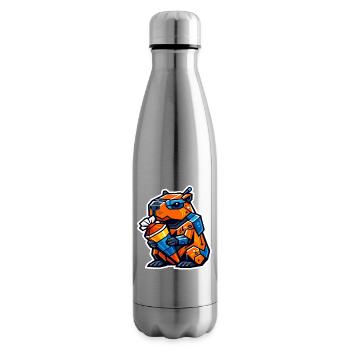 Capybara 1st day of school | School enrollment children - Insulated Water Bottle - silver - Right