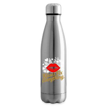 Kisses heal everything - Insulated Water Bottle - silver - Right