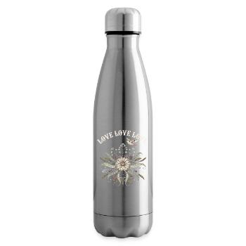 Love Love Love Vintage Floral Design - Bouteille isotherme - argent clair - Droite