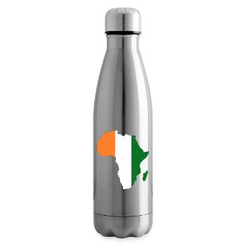 Drapeau de la Côte d’Ivoire Afrique - Bouteille isotherme - argent clair - Droite