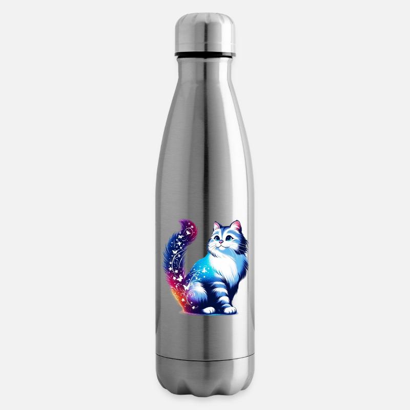 Katze - Isolierflasche - Lightsilver