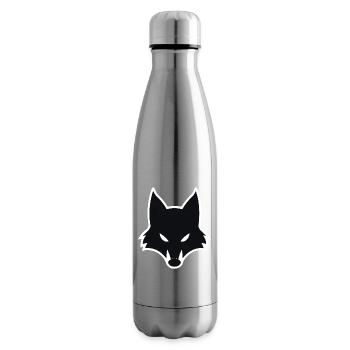 Design minimaliste de silhouette de loup - Bouteille isotherme - argent clair - Droite
