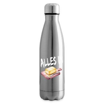 All In Butter Funny Motif - Insulated Water Bottle - silver - Right