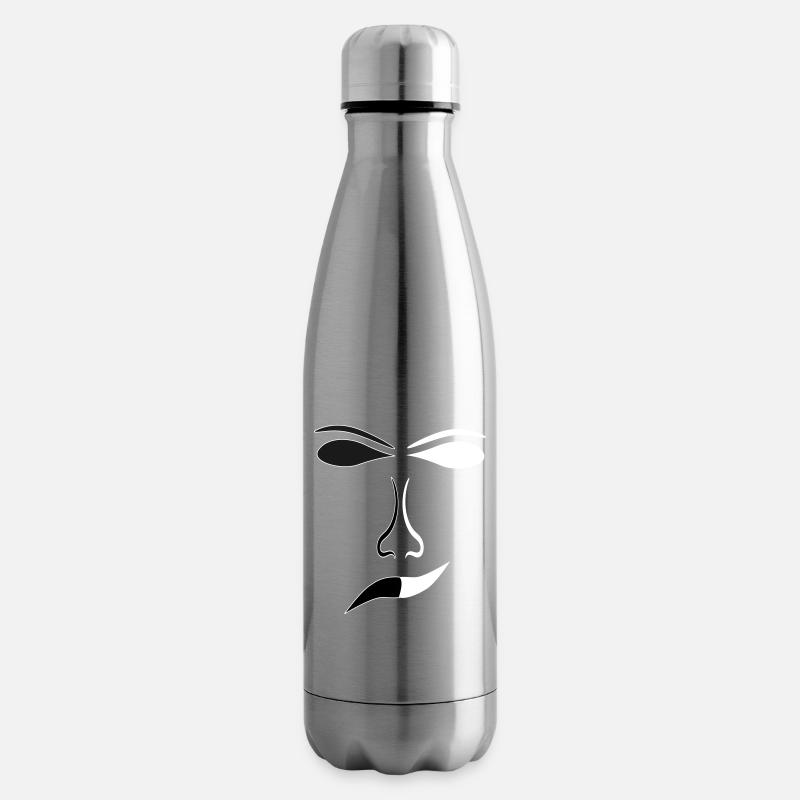 Abstrakte Gesichtslinien Kontrast Maske - Isolierflasche - Lightsilver